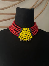 Load image into Gallery viewer, GTJ Timeless Necklace Red,Yellow with Brass Bell
