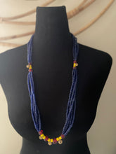 Load image into Gallery viewer, GTJ Timeless Necklace Blue Multi Strand With Brass Bell
