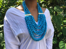 Load image into Gallery viewer, Goulu Timeless Necklace Blue Beads
