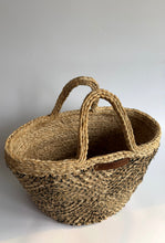 Load image into Gallery viewer, Handcrafted banana fibre bag with jute detailing and double handles.
