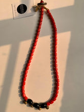 Load image into Gallery viewer, Goulu Timeless Necklace Red and Black Beads
