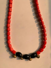 Load image into Gallery viewer, Goulu Timeless Necklace Red and Black Beads
