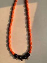 Load image into Gallery viewer, Goulu Timeless Necklace Orange and Black Beads
