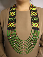 Load image into Gallery viewer, Goulu Statement Necklace Green Multi Strand
