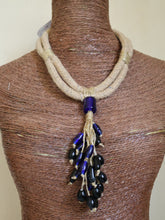Load image into Gallery viewer, Goulu Statement Necklace Black,Blue Beads
