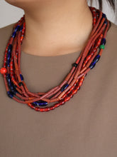 Load image into Gallery viewer, Goulu Timeless Necklace Red Multi Strand

