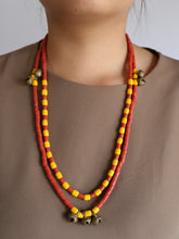Load image into Gallery viewer, Goulu Timeless Necklace Red &amp; Yellow Beads with bell
